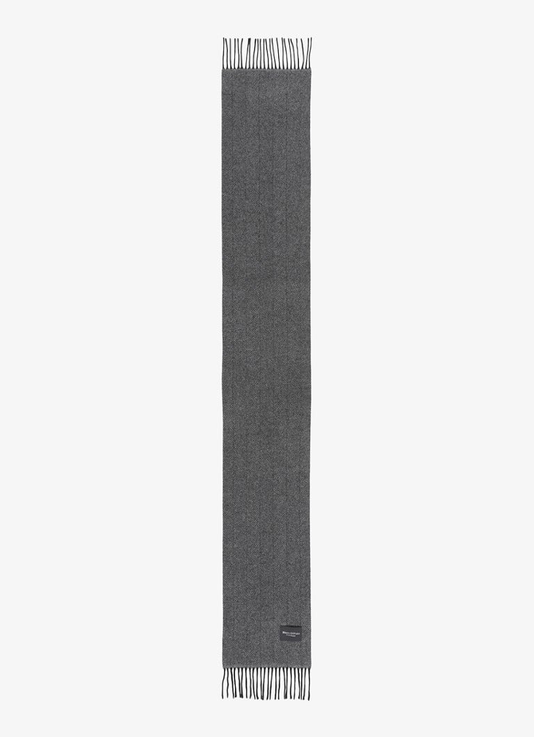 Marc O'Polo Wool scarf with zigzag pattern