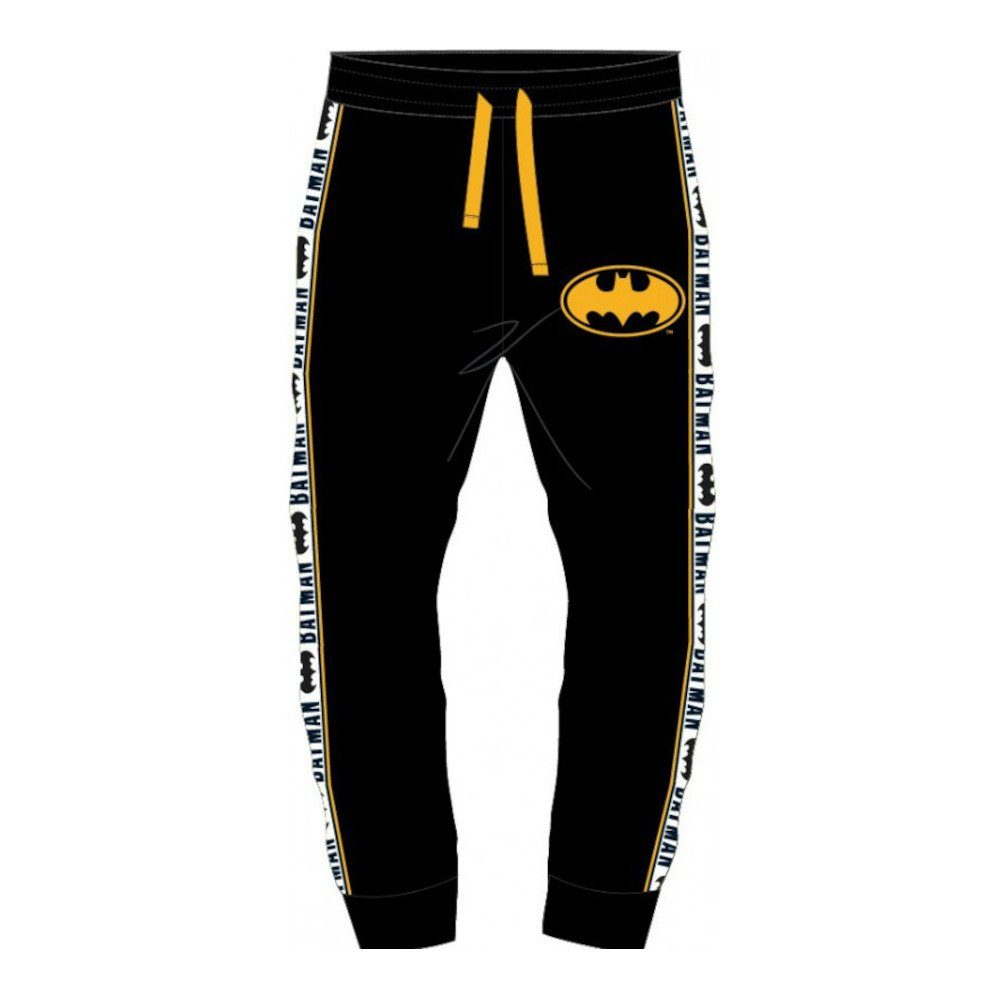 EplusM Jogginghose Freizeithose für Kinder mit gelben Batman-Logo und Schriftzug an den
