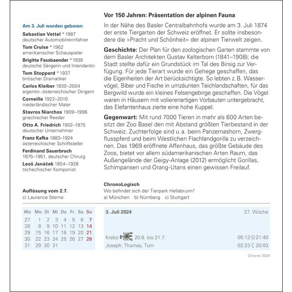 CHRONIK TAGESABREIßKALENDER 2024 - Kalender