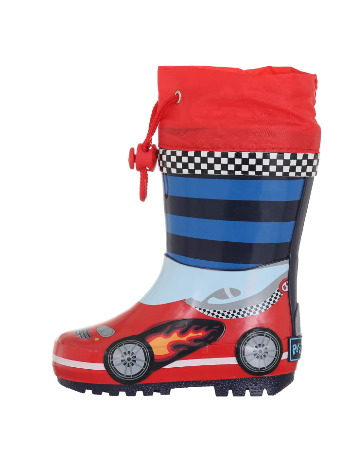 Playshoes Gummistiefel Rennwagen in Rot/Blau günstig kaufen