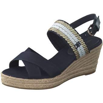 Tommy Hilfiger Golden Webbing Mid Wedge in blau