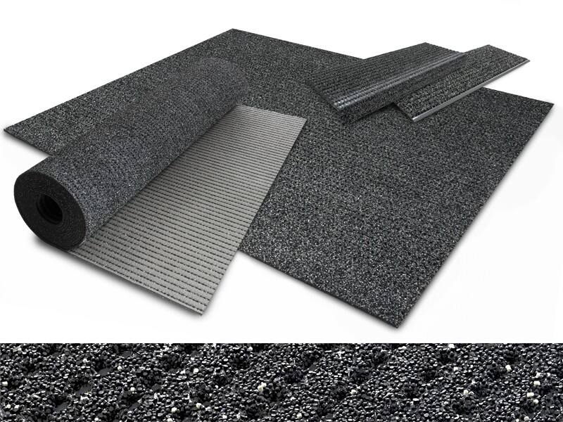 etm Sicherheitsmatte Anti Rutsch PES, Glasgarn, PVC Grau 1200 x 1500 mm