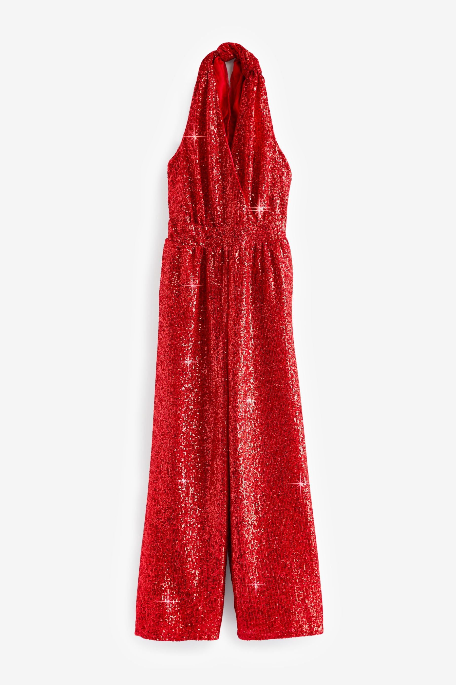Next Jumpsuit Jumpsuit mit Neckholder und Pailletten (1-tlg)