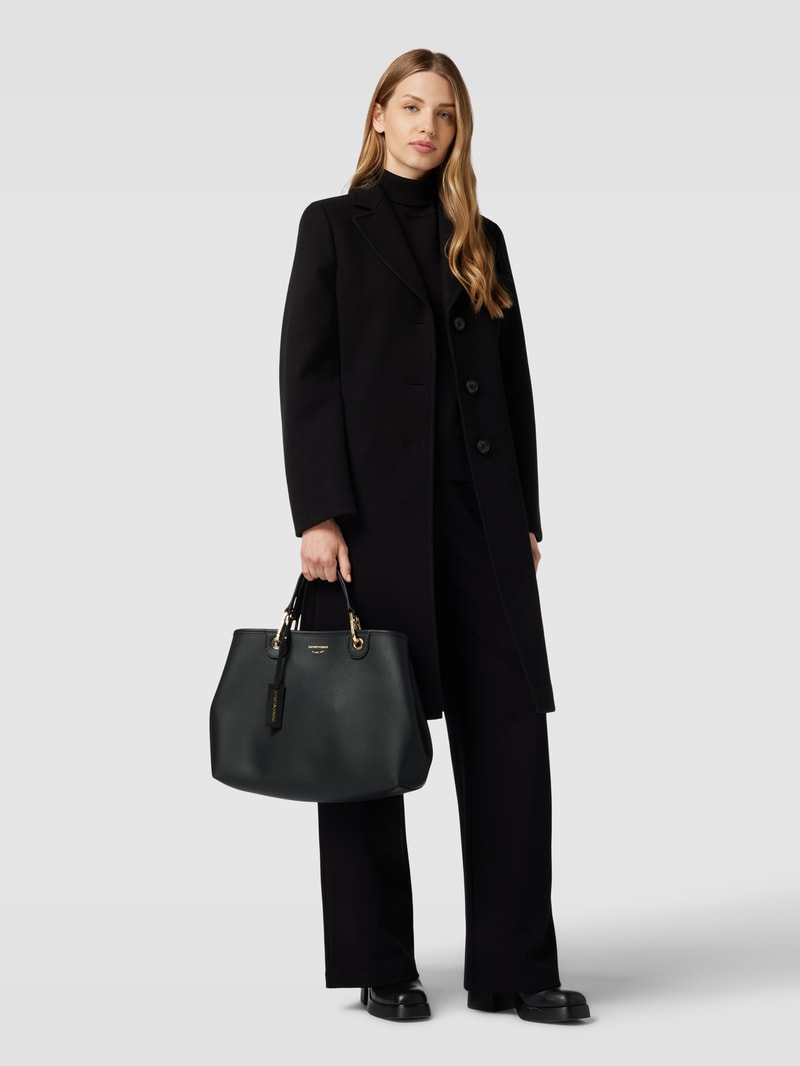 Shopper mit Label-Detail in schwarz