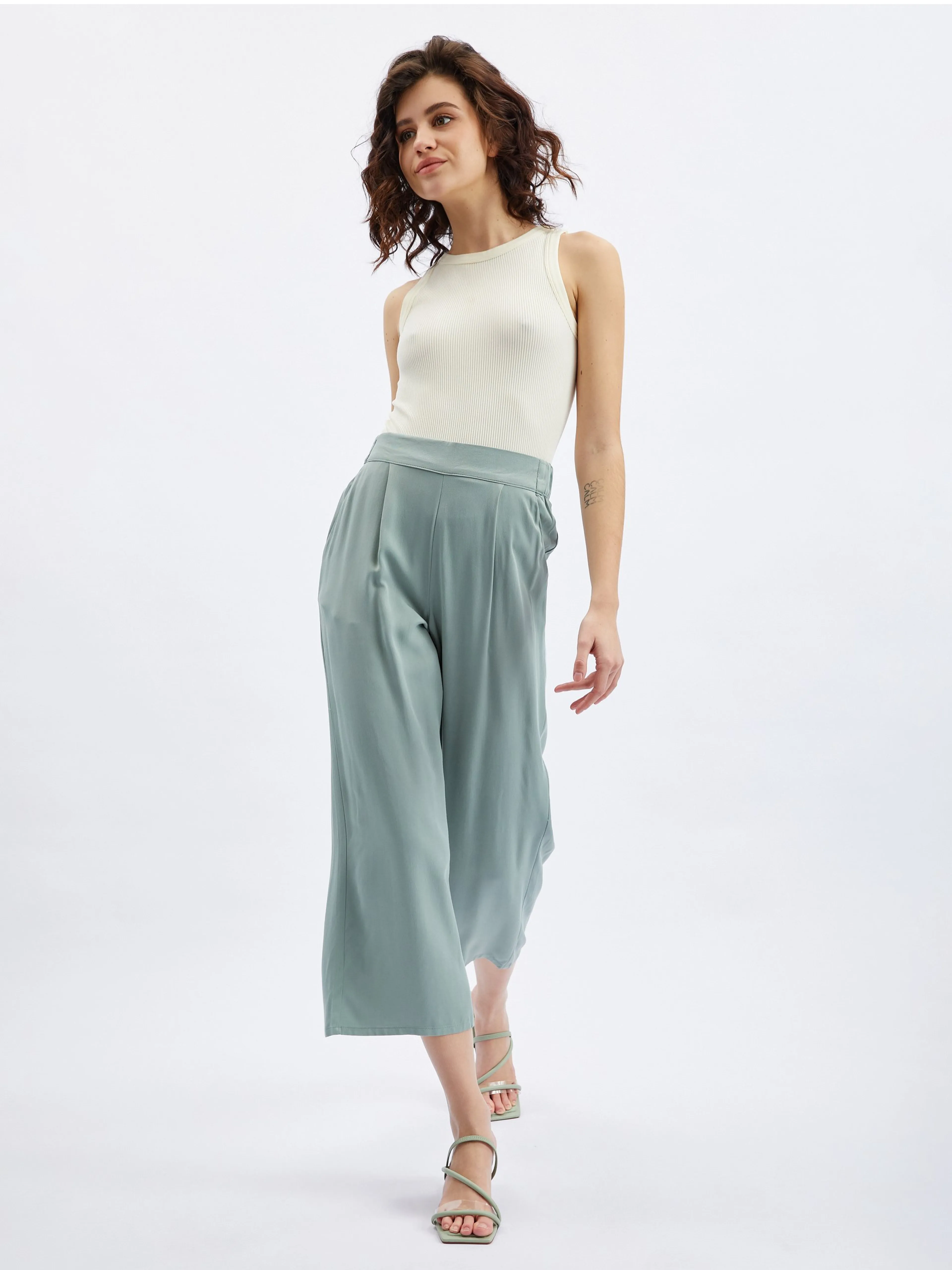 Hellgrüne weite Hose für Damen ORSAY