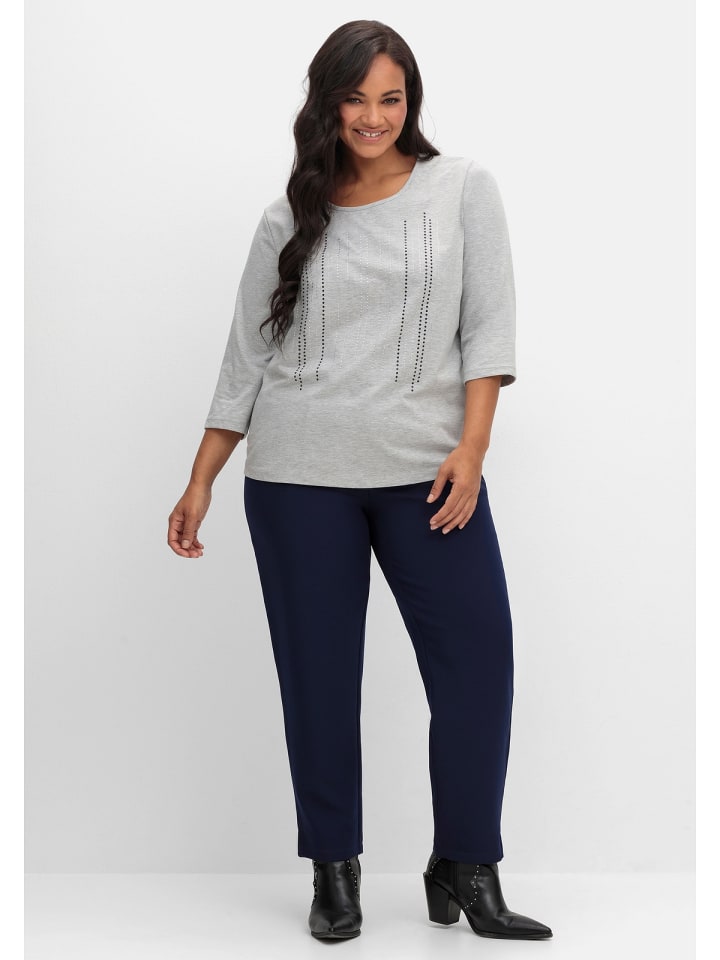 sheego 3/4-Arm-Shirt in grau günstig kaufen