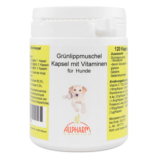GRÜNLIPPMUSCHEL KAPSELN m.Vitaminen f.Hunde  120 St  Kapseln