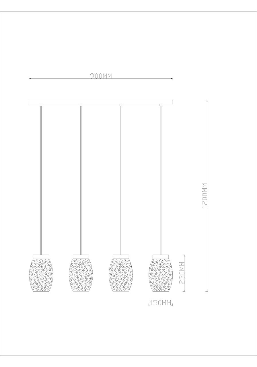 Globo Lighting - NARRI - Hängeleuchte Metall goldfarben, 4x E27