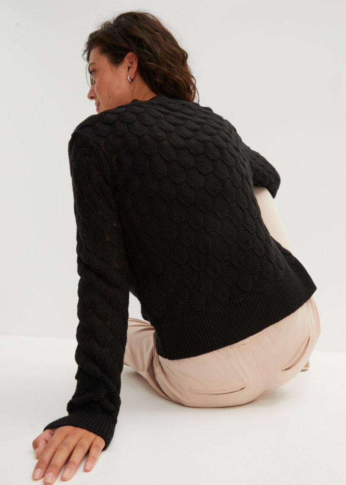Ajour-Strickjacke