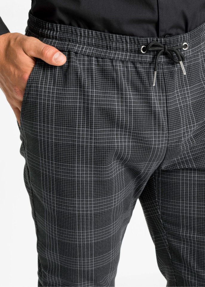 Slim Fit Stretch-Schlupfhose in verkürzter Länge, Tapered