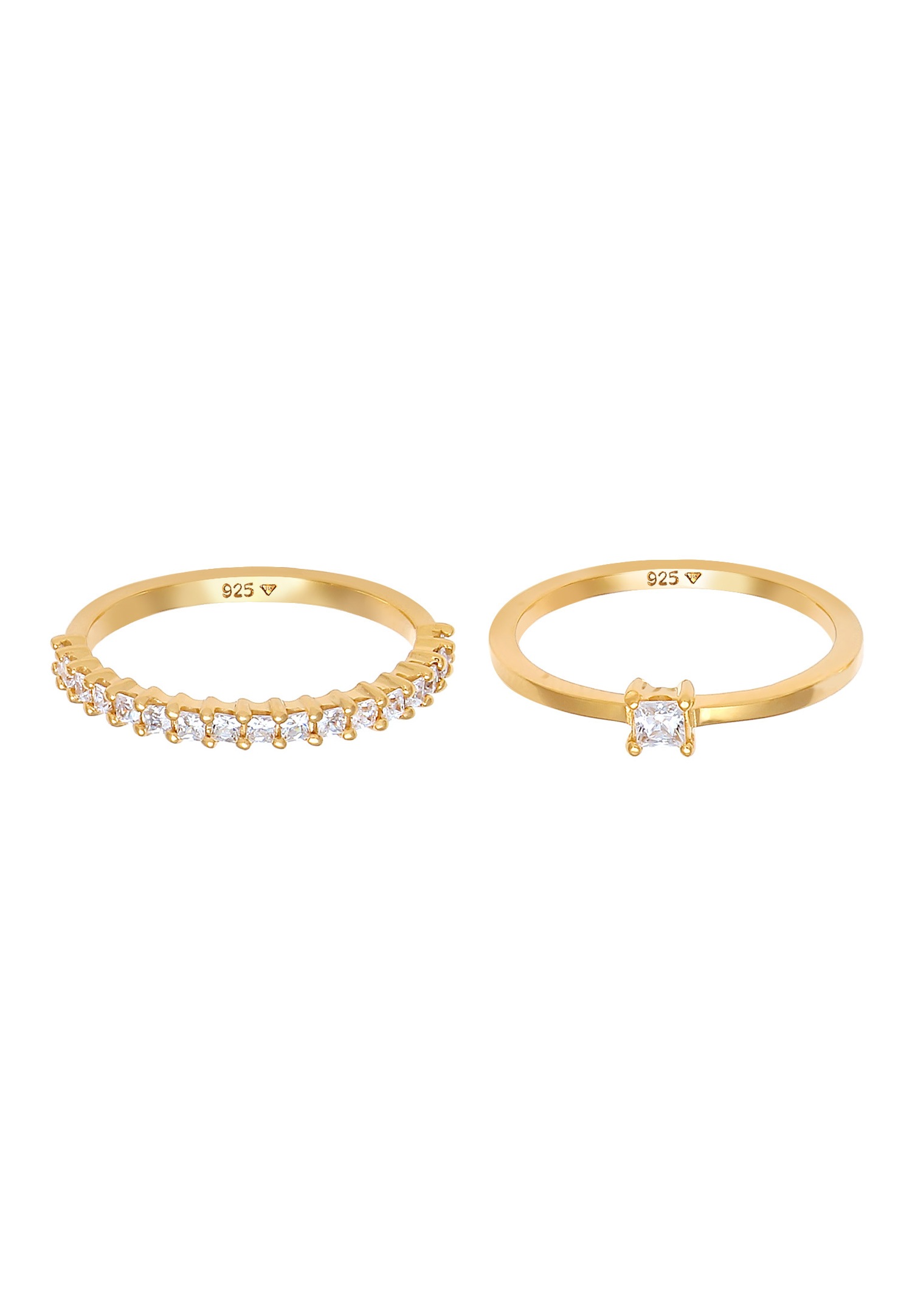 Elli Solitär Eternity Zirkonia Verlobung Set 925 Silber