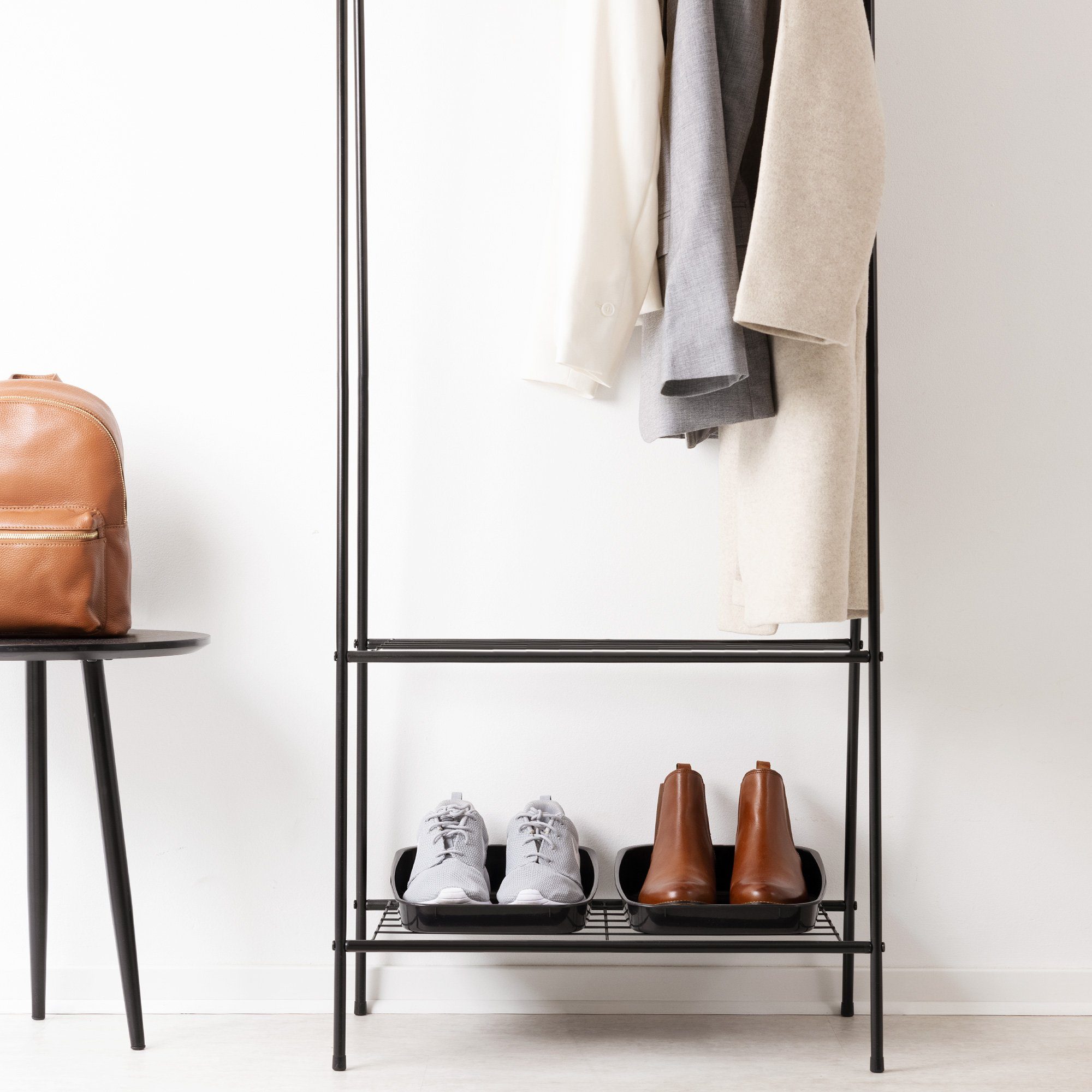 Navaris Schuhabtropfschale Schuhablage Set, 6-teilig, stapelbar, für Garderobe/Schuhregal