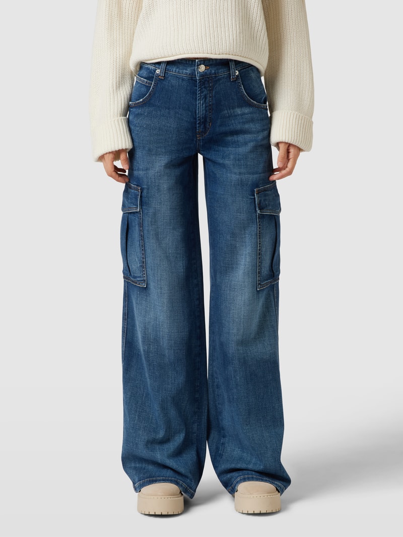 Bootcut Jeans mit Cargotaschen Modell 'AIMEE' in blau