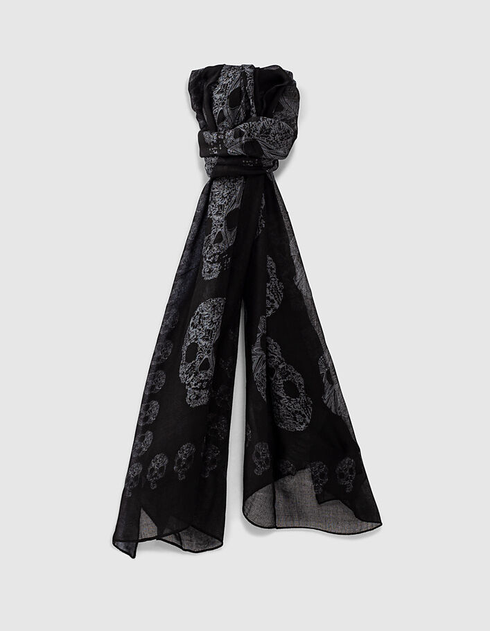 Chèche noir motif tête de mort Homme