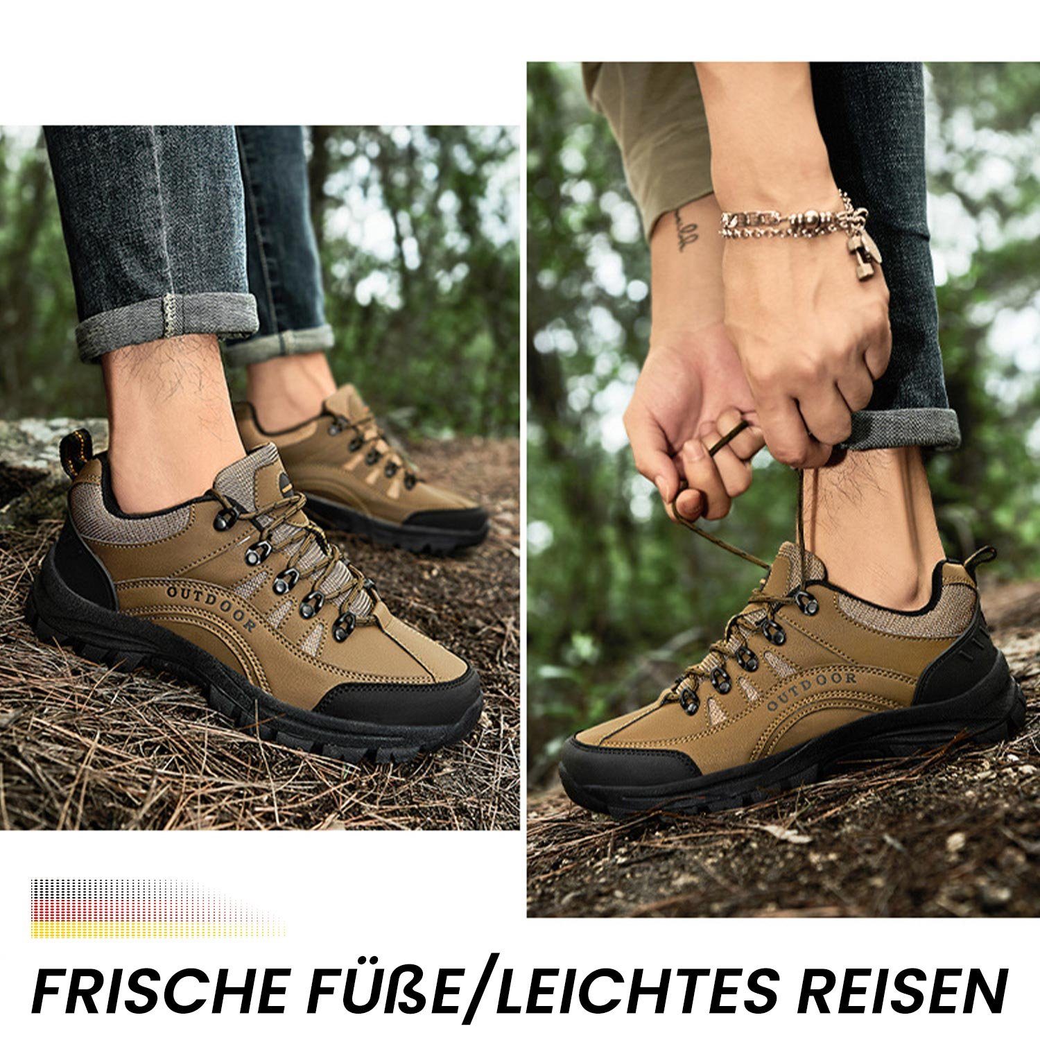 MAGICSHE Outdoor Wanderschuh mit dicker Sohle, rutschfest,wasserdicht