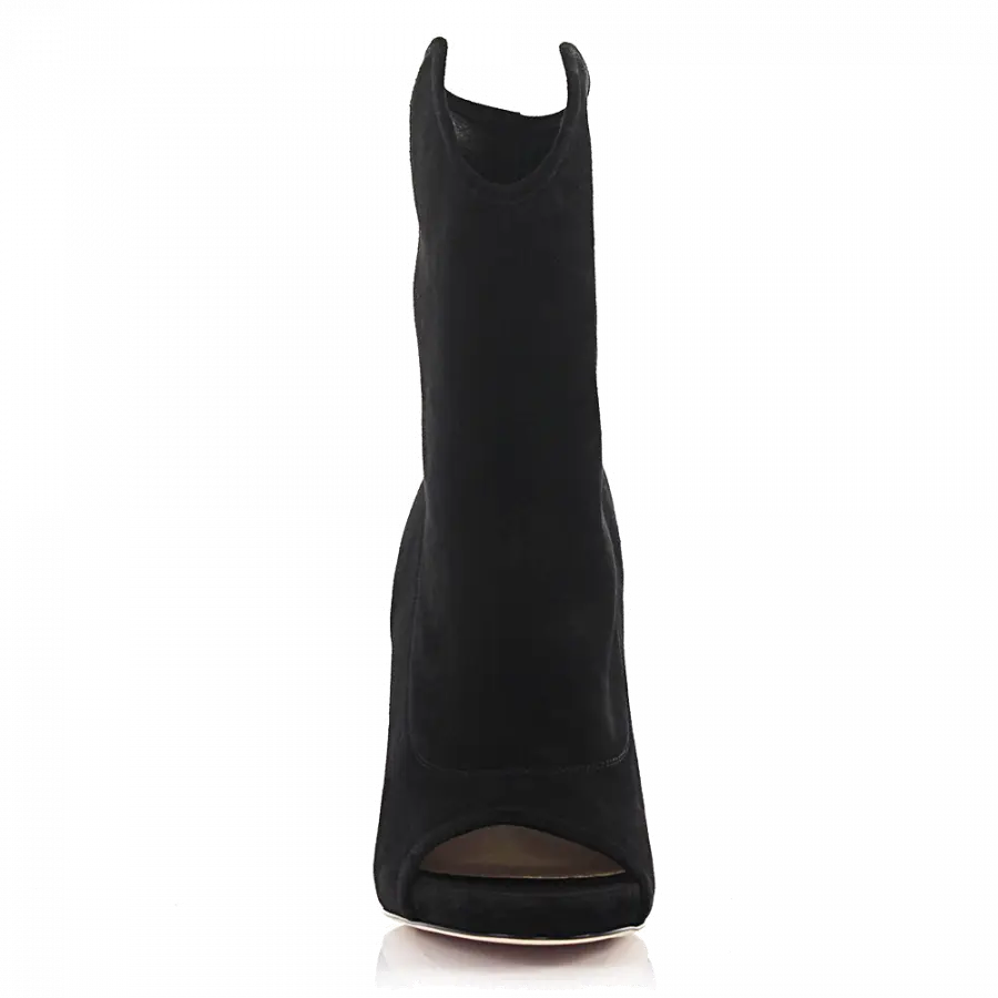 Jimmy Choo - Stiefeletten Kalbsleder Veloursleder schwarz - schwarz