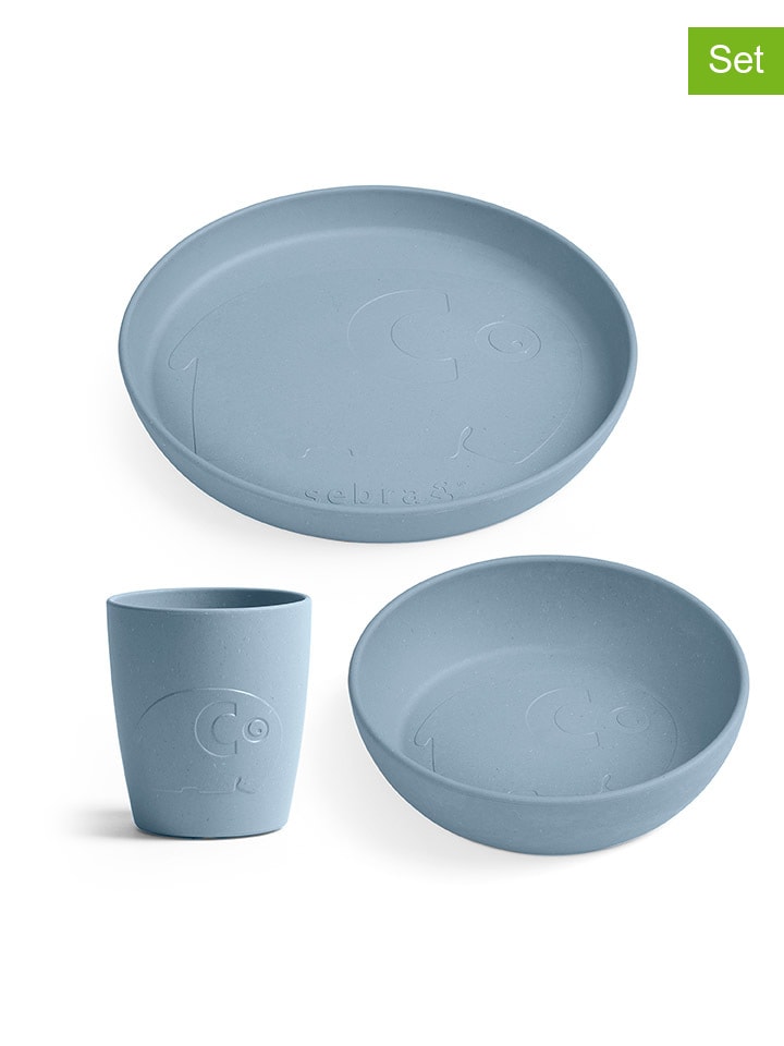 Sebra 3tlg. Geschirr-Set in Blau günstig kaufen onesize