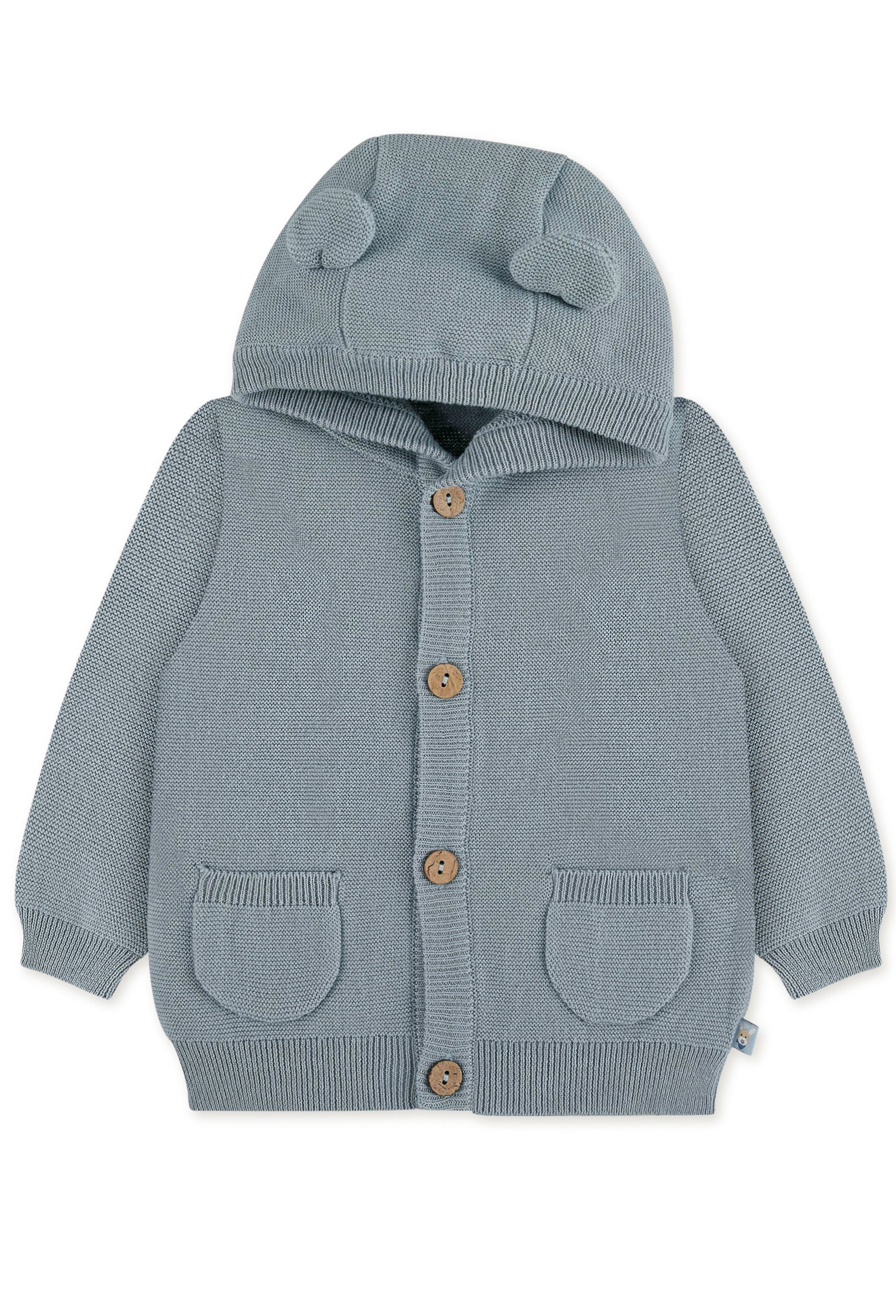 GOTS Baby-Strickjacke Esel Emmi Boy mit Knöpfen