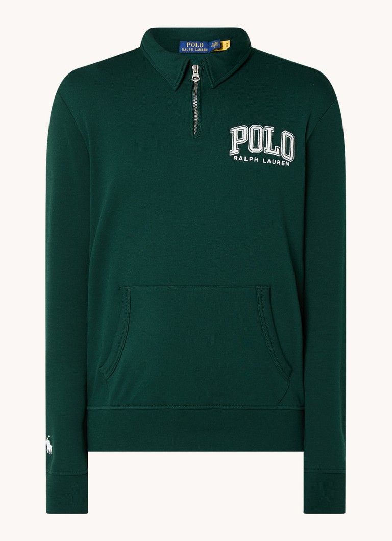 Πουλόβερ Ralph Lauren με μισό φερμουάρ και κέντημα λογότυπου