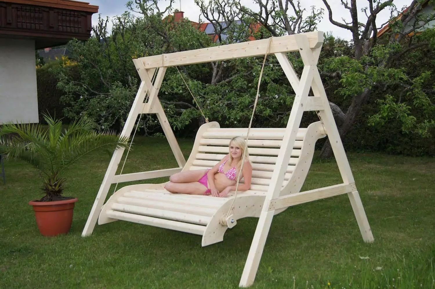 PureHaven Hollywoodschaukel Standard für 3 Personen 242x201x265 cm, 3-Sitzer