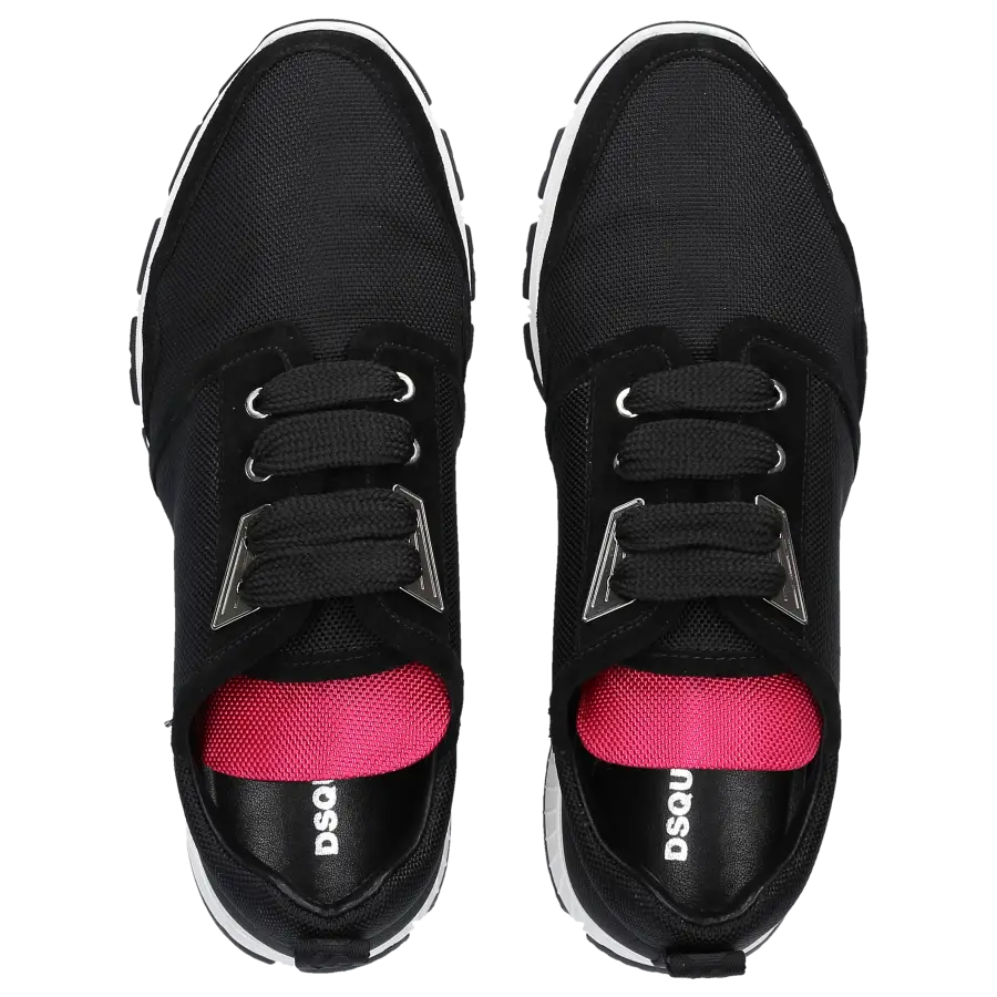 Dsquared2 - Dsquared2 Sneaker MARTE RUN Hightech-Jersey schwarz pink Veloursleder schwarz - schwarz
