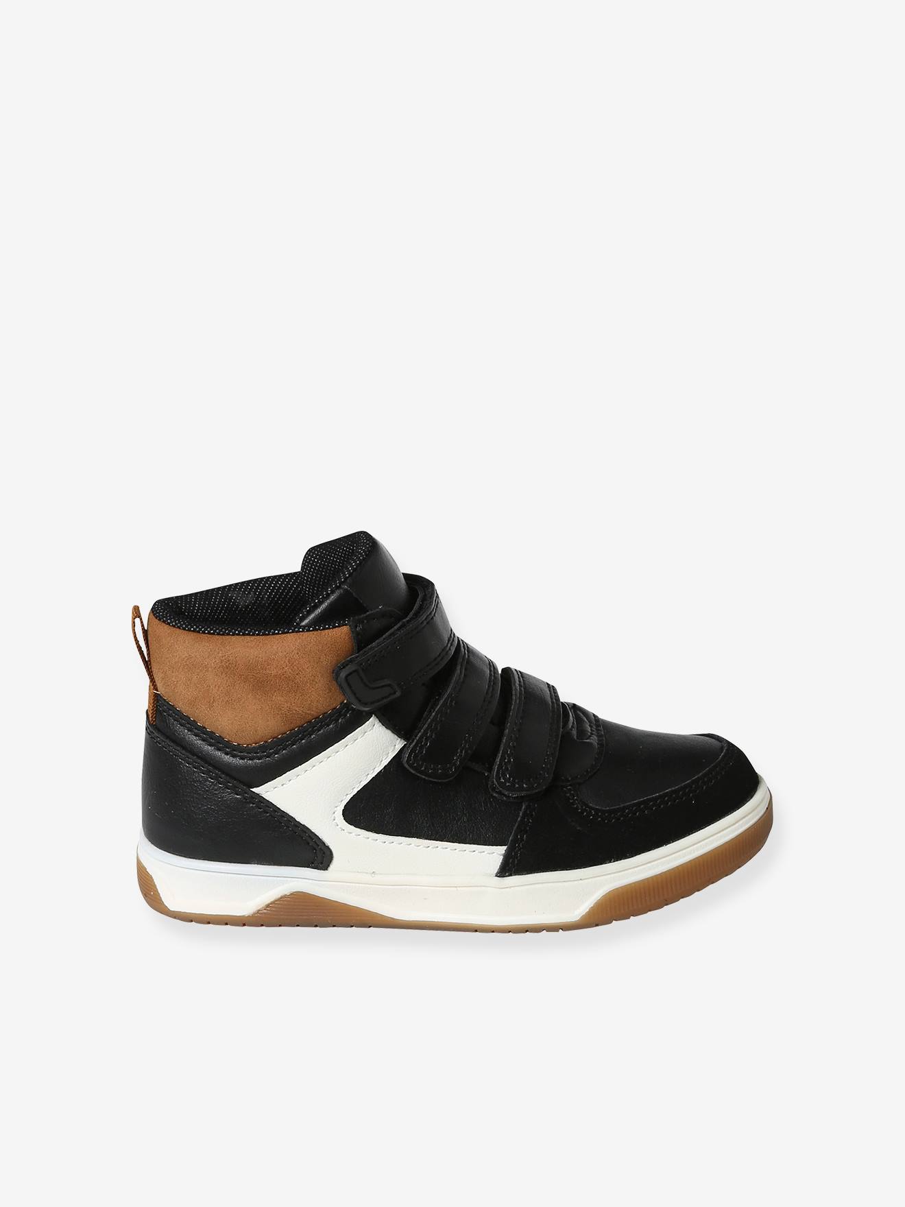 Vertbaudet Kinder High-Sneakers, Klettverschluss - schwarz