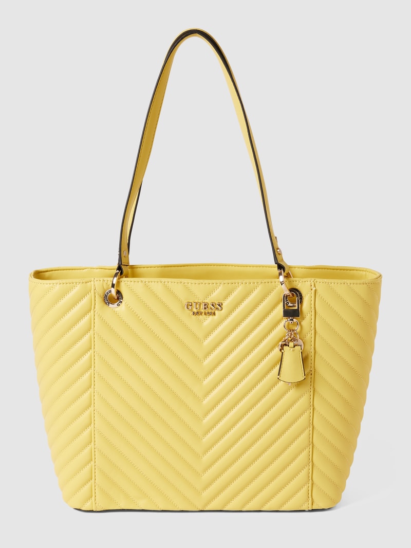 Handtasche mit Steppnähten Modell 'NOELLE' in gelb