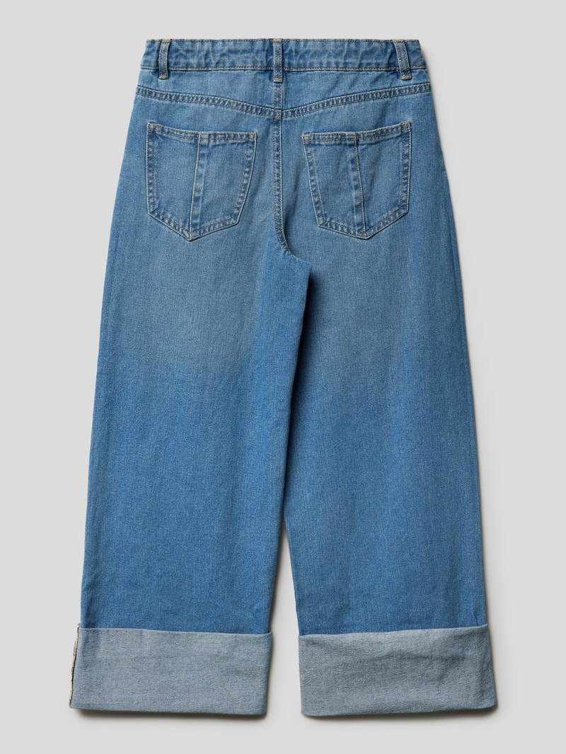 Loose Fit Jeans mit fixierten Beinumschlägen in jeans
