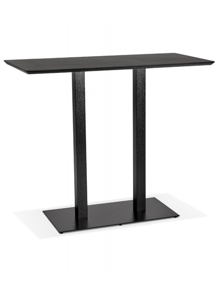 KADIMA DESIGN Hochtisch Industriell Holz Metall | Bar Tisch mit Doppelsockel in Schwarz günstig kaufen