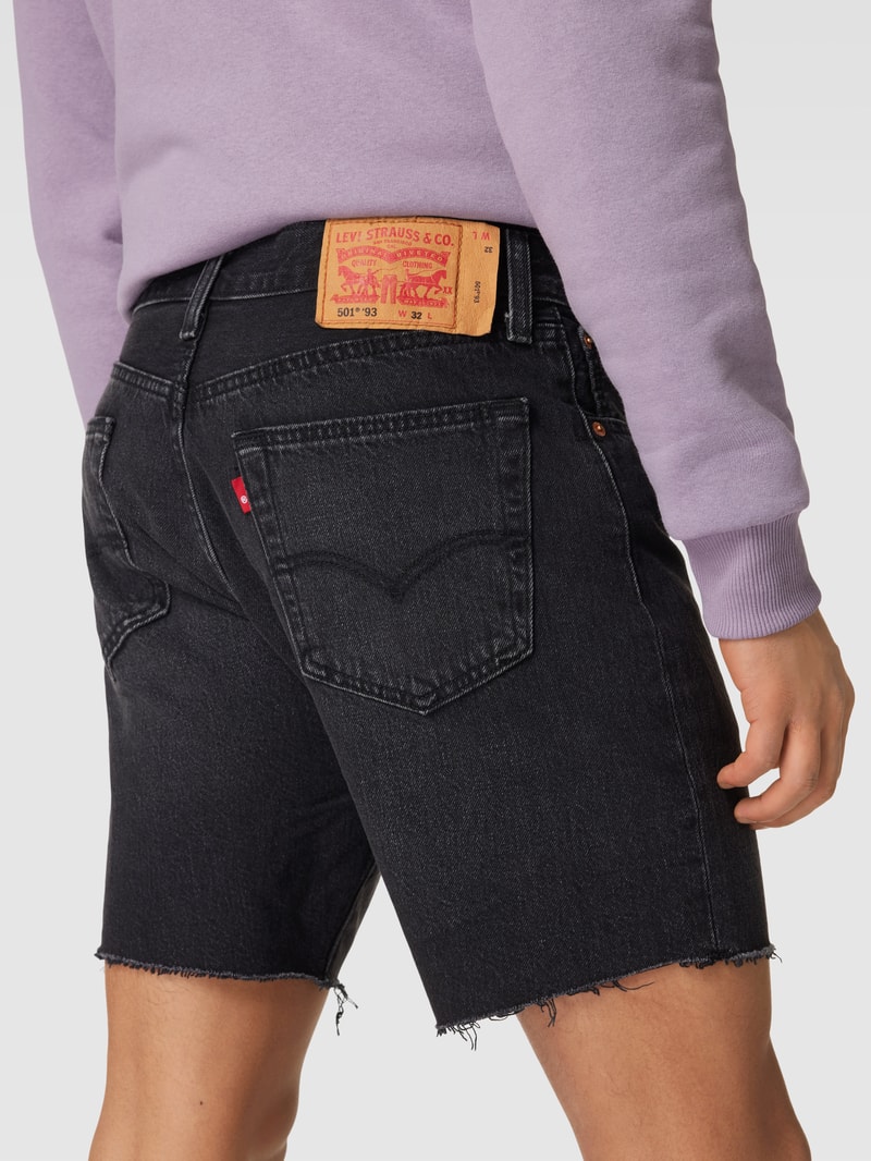 Jeansshorts mit Label-Details in schwarz