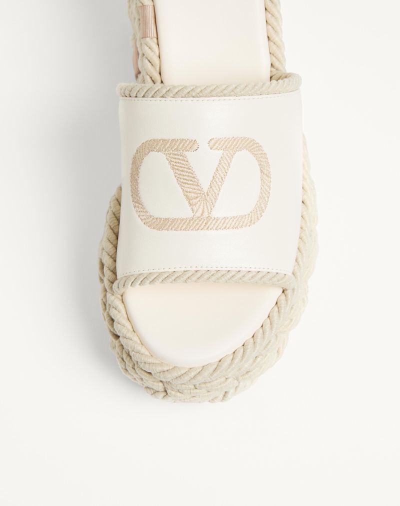 VLogo Torchon Wedge Slide in Nappa leer 100mm