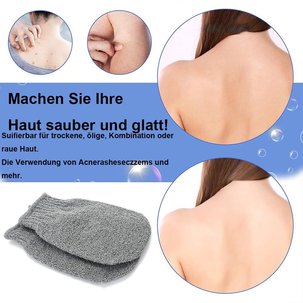CTGtree Waschhandschuh Waschhandschuhe Badebürste Abgestorbener Haut Körperpeeling (2-tlg)