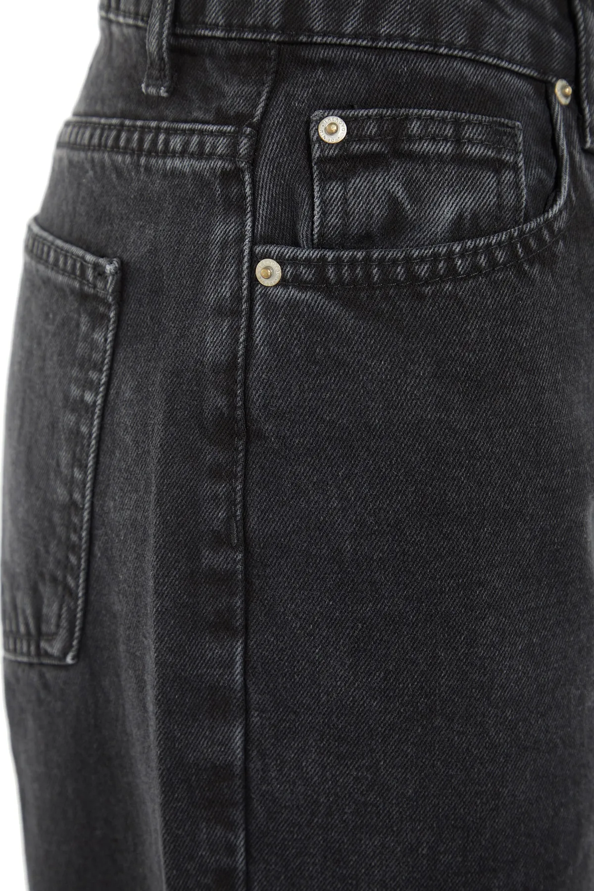 Trendyol Collection  Schwarze, nachhaltigere Jeans mit hoher Taille und weitem Bein TWOAW23JE00364