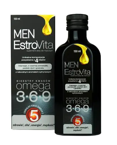 EstroVita Men, Omega-3-6-9 fedtsyrer fra fire vegetabilske olier, flydende
