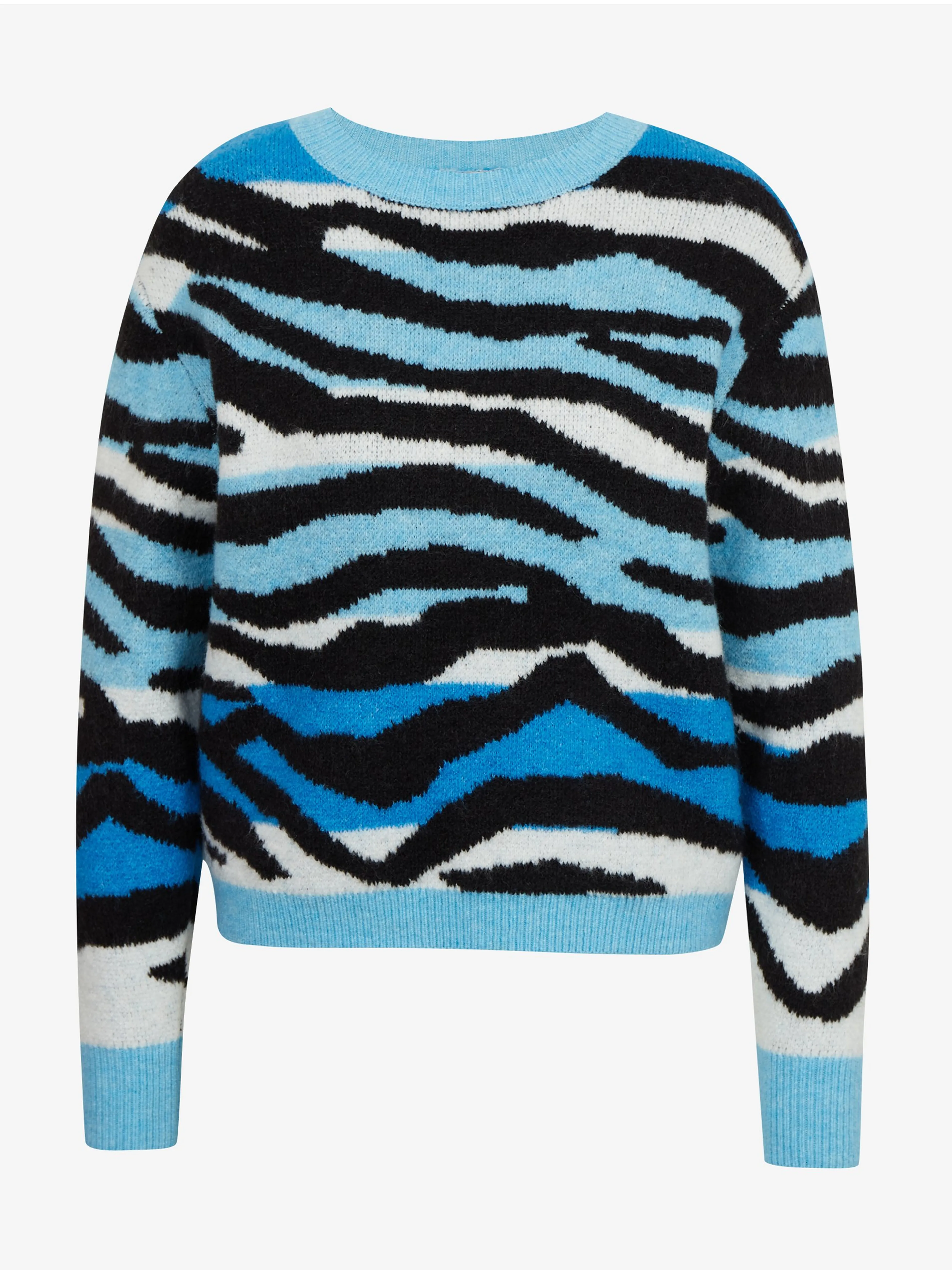 Schwarz-blau gemusterter Damenpullover ORSAY