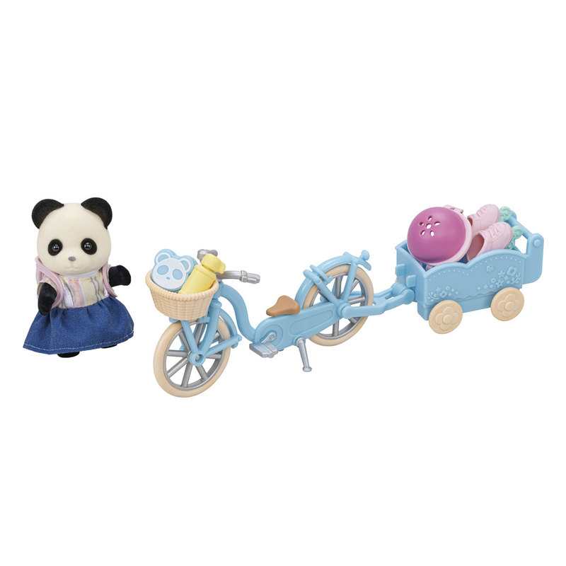 5652 La fille panda son vélo et sa remorque Sylvanian