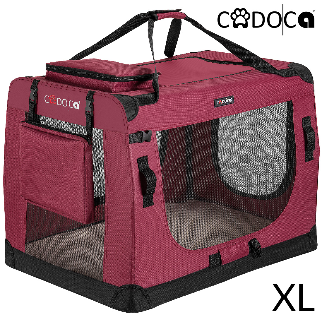 Casaria Cadoca® Tiertransportbox XL 82x58x58cm dunkelrot