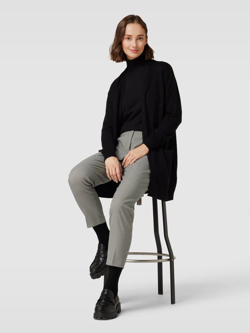 Cardigan mit gerippten Ärmelabschlüssen in schwarz