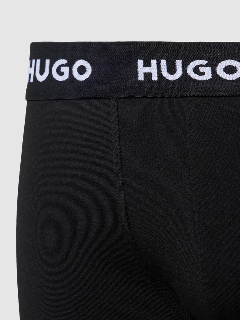 Trunks mit elastischem Label-Bund im 3er-Pack in schwarz