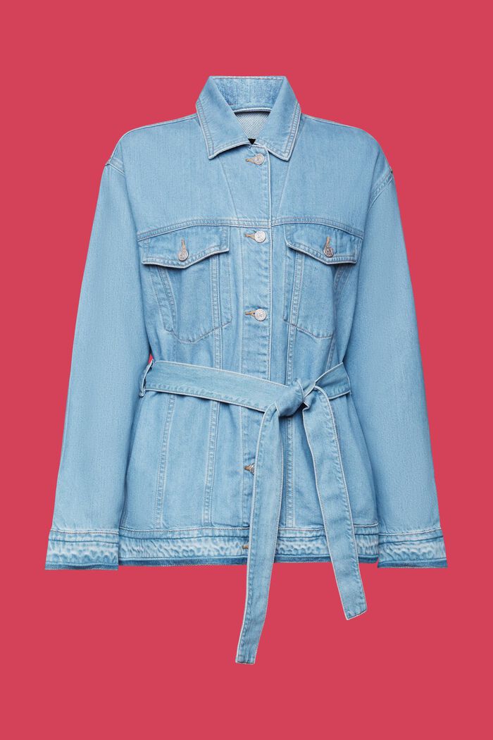 Jeansjacke mit Bindegürtel