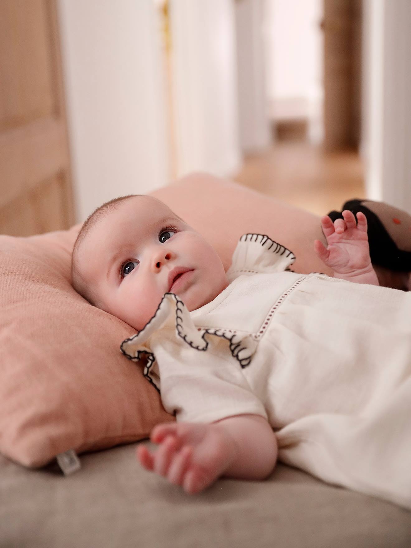 Vertbaudet Baby Kleid aus Musselin - wollweiß