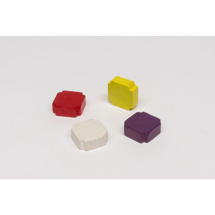 je 500x Quadrat, Stein, Rune, Tuch, Stoff, Blatt - in rot, gelb, grün, blau - Auktion, Startpreis 200 EUR