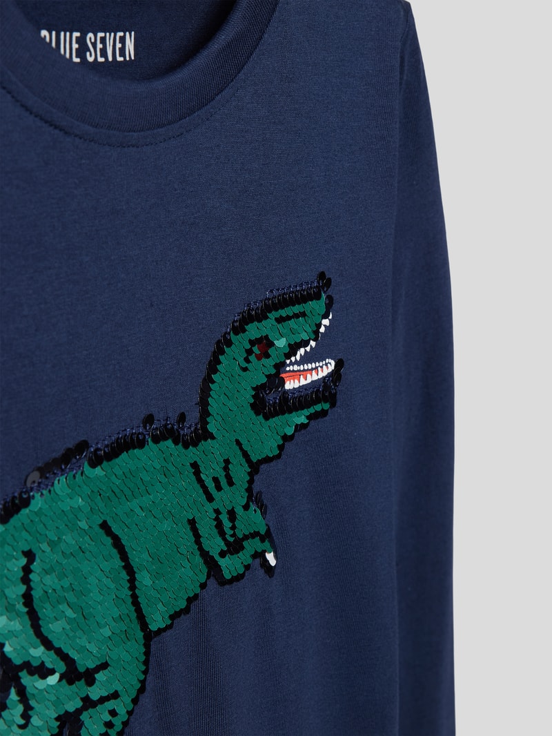 Longsleeve mit Motiv-Print in blau