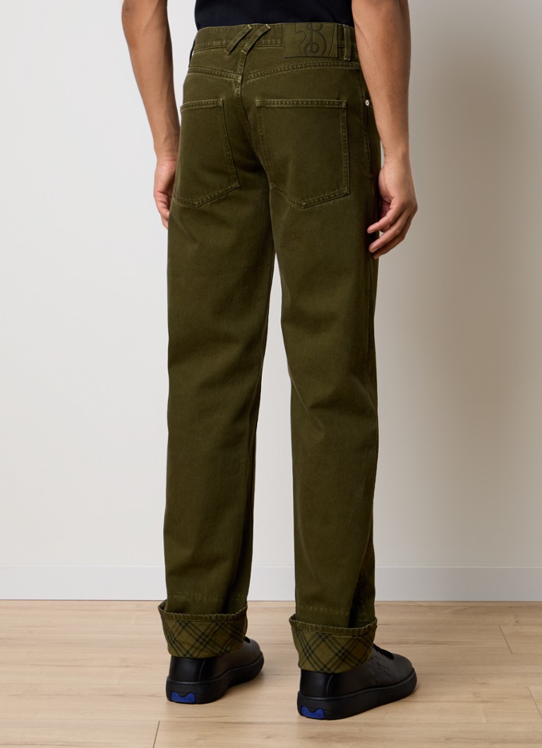 Blugi Burberry cu croială dreaptă și imprimeu distressed colorat