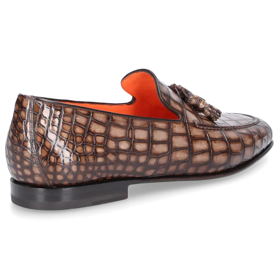 Santoni - Loafer 15608 Alligatorleder - beige