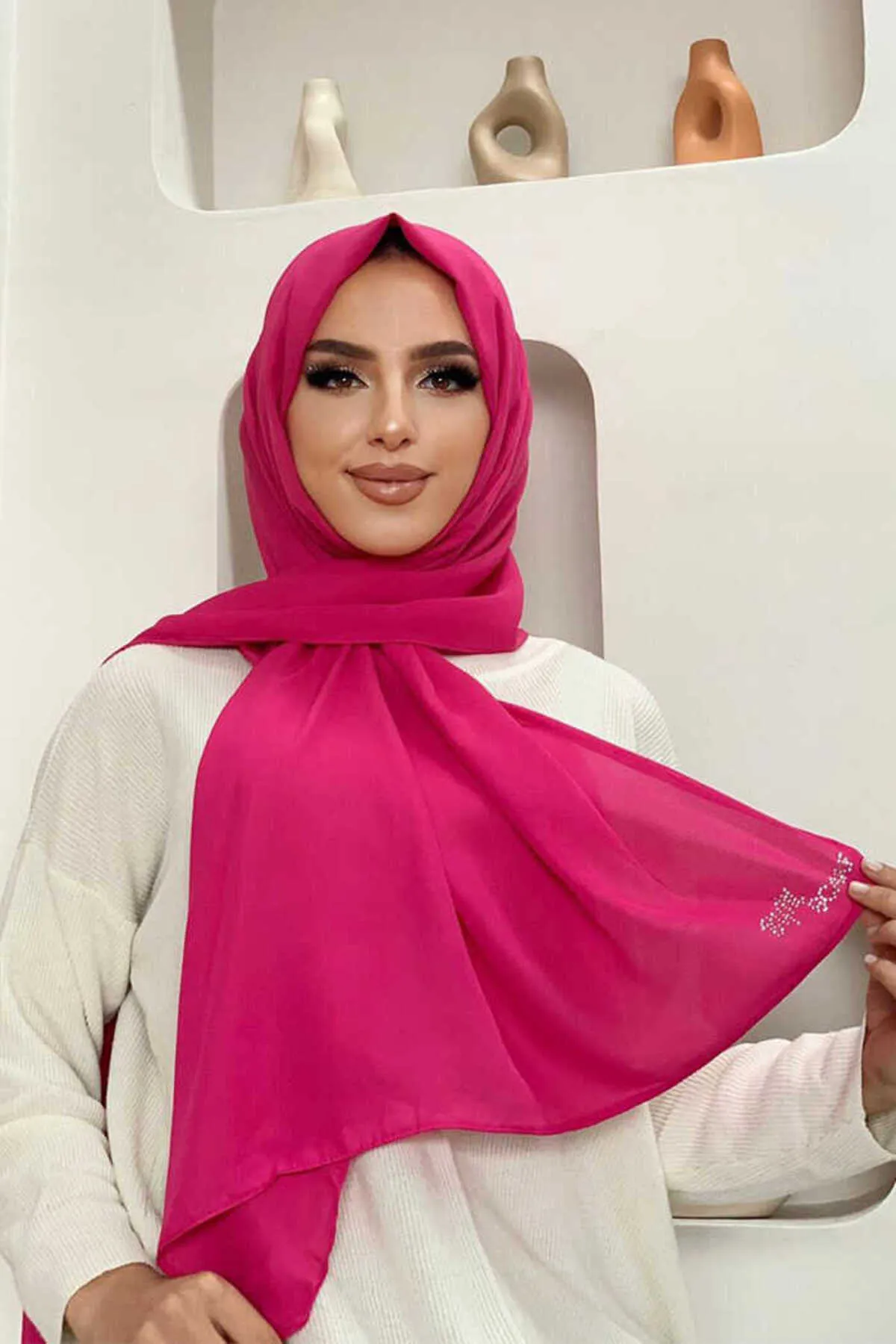 Bym Fashion  2025 Cwin Schal Fuchsia