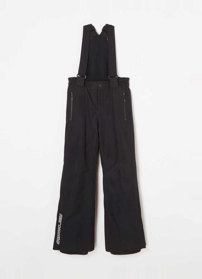 Calças de esqui acolchoadas Moncler Gore-Tex com suspensórios.