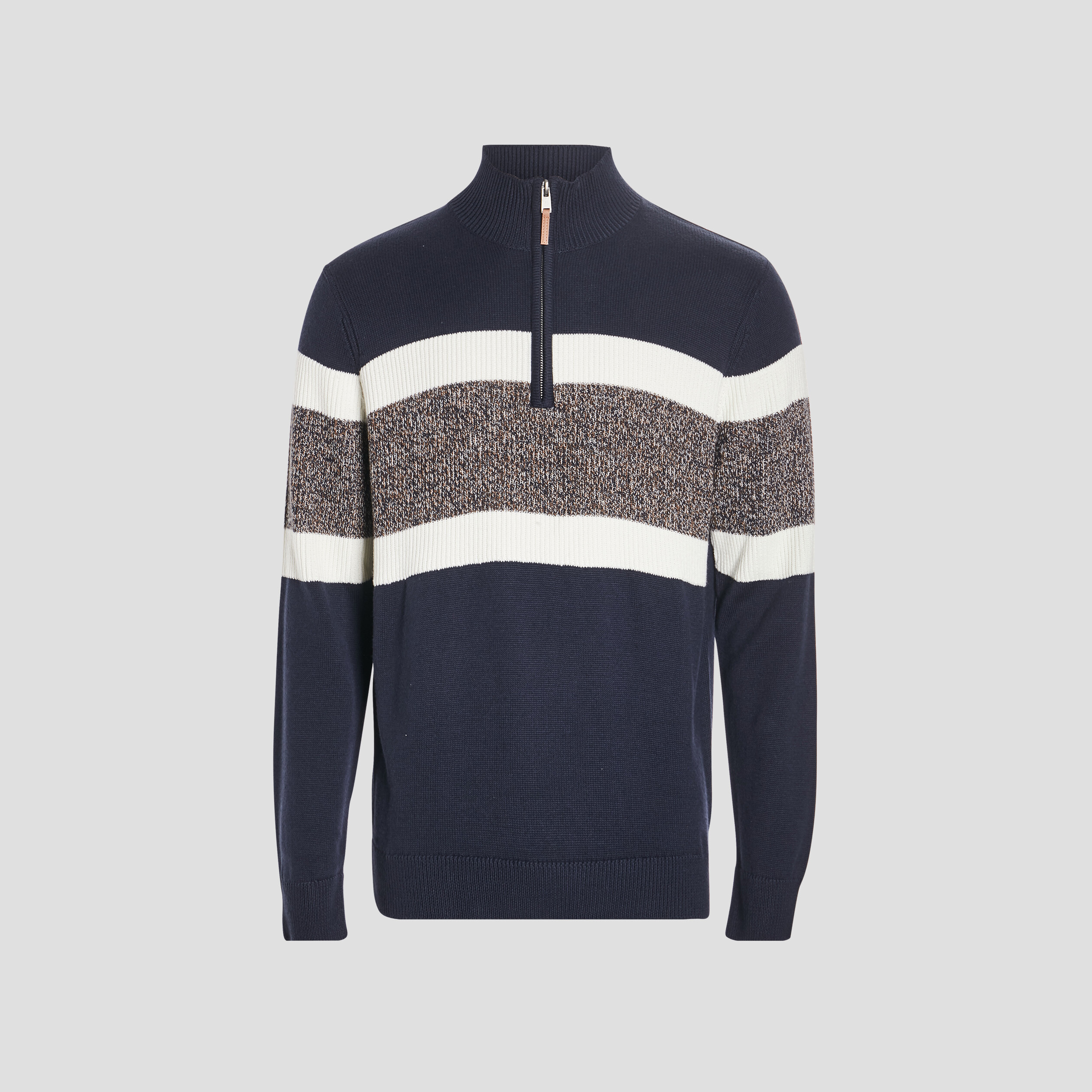 Pull avec col montant bleu marine homme | La Halle