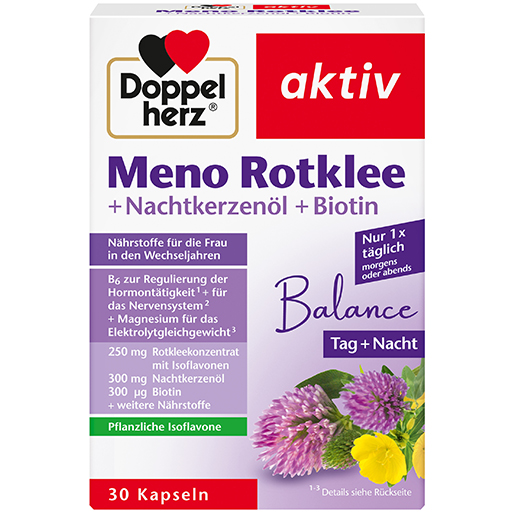 DOPPELHERZ Meno Rotklee Nachtkerzenöl Biotin Kaps.  30 St  Kapseln