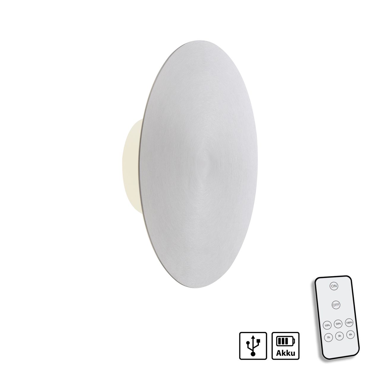 Paul Neuhaus LED Wandleuchte AKKU PUNTUA, Akkubetrieb, Klettverschluss, Aluminium